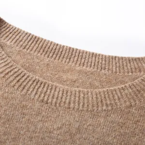 100% tinh khiết Merino len áo len nam vòng cổ Áo Thun Top 2024 Mùa Thu/mùa đông mới mỏng rắn màu Đan Áo Len đa năng cơ bản - Product Image 3