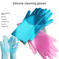 Gants de nettoyage pliables en silicone de qualité alimentaire, écologiques, durables, sans BPA, vente en gros