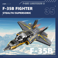 Modelo de Avión de Combate F-35B Lightning II, Bloques de Construcción DIY, Juguete de Construcción de Plástico ABS, Juguete Militar para Mayores de 14 Años, Unisex