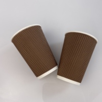 Tasse à café jetable en papier boisson chaude anti-brûlure haut de gamme tasse à thé au lait à emporter tasse en carton ondulé emballée personnalisable