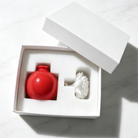 Diffuseur de parfum Finru en céramique avec fleur en céramique, ensemble cadeau décoratif d'aromathérapie pour la maison, pour placard et entrée