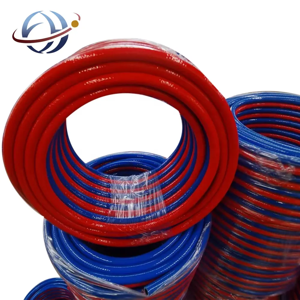 מחיר מפעל סין PVC כפול קו ריתוך צינור צינור אוויר עמיד בחום צינור חמצן אצטילן צינור כפול צינור