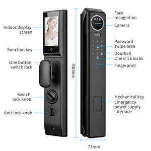 Qleung 3D Face Recognition Cerradura Tuya <strong>With</strong> Video Calling Fingerprint Password Card Keyless Smart Door Lock - Product Image 6