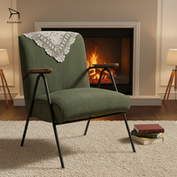 Fauteuils de salon modernes en cuir décontractés, siège confortable, pieds en métal robustes, revêtement durable pour salon - Vente en gros