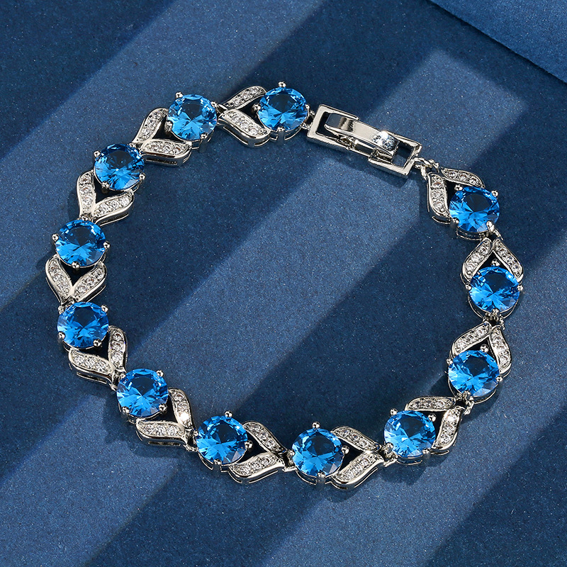 Blue topaz 119# bracelet 17cm