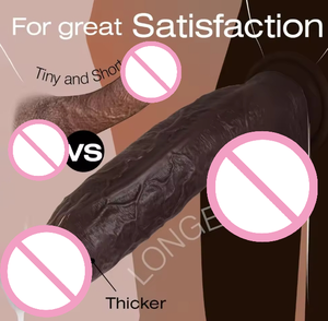 Realistische Vrouwelijke Anale Seksspeeltje Zwarte Vloeibare Siliconen Dubbellaags Enorme Dildo Zacht Vlees Masturbatie Strip Sucker Masturbators - Product Image 3