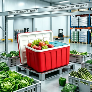 Caja Aislada de PP Moldeada por Inyección de 63L al por Mayor, 50% Más Ligera que las Rotomoldeadas, Enfriador Apilable para Transporte de <span class=keywords><strong>Alimentos</strong></span>, Grado Alimenticio, Precio al por Mayor - Product Image 5