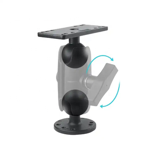 Aluminum 1.5" Ball Fish Finder Mount with Double <b>Socket</b> Arm Compatible with Garmin, Lowrance and More - Product Image 1