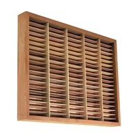 Organisateur de cassettes en bois massif personnalisé pour 100 cassettes, support de rangement pour cassettes encadré en bois de cerisier