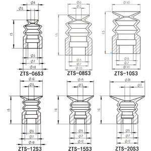 Ventosa de silicona Tianxing JE07 de tres capas con cabezal pequeño para uso neumático en brazos robóticos - Product Image 2