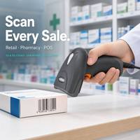 HS20 Multi-Code 2D Handscanner USB QR PDF417 DataMatrix für Fitness-Studio Mitgliedskarten-Check-in