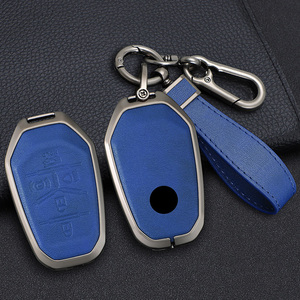 Alliage de Zinc + cuir voiture clé à distance housse coque de protection Fob pour Ssang Yong 2020 G4 Rexton AutoKeychain accessoires de style - Product Image 2