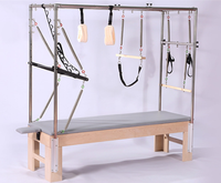 Table de Pilates Cadillac Commerciale avec Base en Bois Massif, Barres Trapèze et Sangles Suspendues – Idéale pour Studio et Rééducation