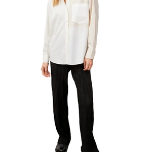 2025 été décontracté haut pour femme broderie personnalisée classique à manches longues poche coton chemisier et chemise pour femme - Product Image 3