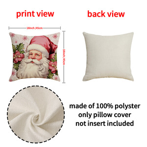 Pink <b>Reindeer</b> <b>Christmas</b> Pillowcase Polyester Letter Print Festive Decoration Living Room Sofa Cushion Cover - Product Image 4