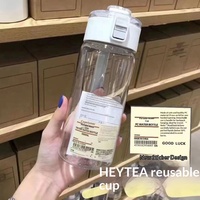 Gobelet en plastique PC, portable, mignon, style japonais, design simple, bouteille d'eau en plastique