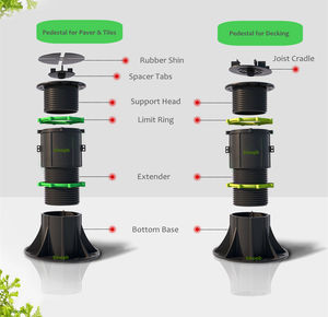 Modern Design Voetstuk Verhoogde Vloer Kunststof Tegels Pp Materiaal Verstelbare Percelen Matte Afwerking Waterbestendig Villa Gebruik - Product Image 1