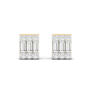 Pendientes de Barra con Diamantes Cultivados en Laboratorio, Chapados en Oro de 10K, Diseño Elegante y Brillante, Regalo de Joyería para Mujer, Uso Diario Clásico - Product Image 1