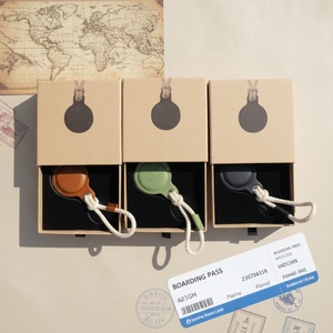 Boshiho Leather Key <b>Ring</b> Cases for Protective Cover Portable Handmade Genuine Leather Air Tag Holder with <b>Keyring</b> Protective - Product Image 2