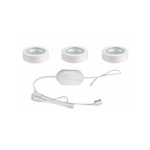 Luces LED tipo disco de 11W para debajo del gabinete, luces LED para gabinetes de 110V, paquete de 3 luces LED tipo disco, luces LED para gabinetes - Product Image 1