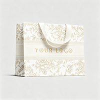 Sac en papier recyclable personnalisé avec poignée en ruban, carton ivoire 190-230 g/m², impression de marque personnalisée pour cadeaux et artisanat