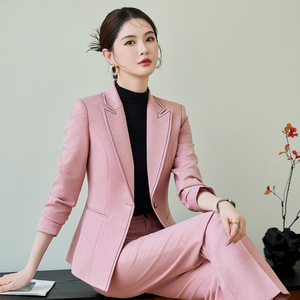 Women's Suit Set Polyester Worsted Anti-Wrinkle Office Lady Long Sleeve Formal Wear - Product Image 2