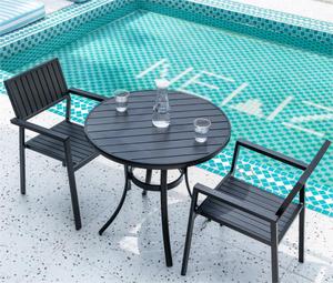 Ensemble <span class=keywords><strong>de</strong></span> <span class=keywords><strong>table</strong></span> et <span class=keywords><strong>de</strong></span> chaises <span class=keywords><strong>de</strong></span> salle à manger en bois plastique pour l'extérieur moderne, facile à nettoyer, tables et chaises résistantes aux intempéries pour une utilisation en jardin - Product Image 6