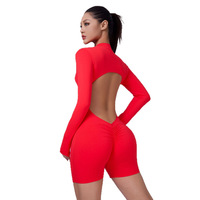 Combinaison de yoga personnalisée pour femme, dos ajouré, sans couture, séchage rapide, effet push-up et sculptant, pour Pilates et entraînement