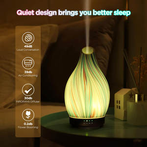 Diffuseur d'arômes ultrasonique en verre et humidificateur à brume froide avec lumière LED 7 couleurs, faible bruit 35 dB pour usage domestique - Product Image 3
