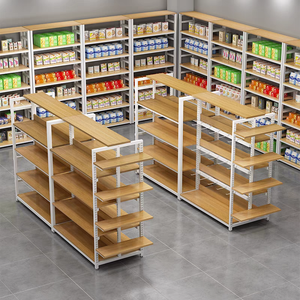 Siêu thị kệ trưng bày kim loại gỗ cái nhìn tự nhiên cấu trúc Kệ thị trường đứng - Product Image 2