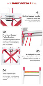 <span class=keywords><strong>Escalera</strong></span> Telescópica <span class=keywords><strong>de</strong></span> <span class=keywords><strong>Aluminio</strong></span> Aislada, Portátil, <span class=keywords><strong>Recta</strong></span>, <span class=keywords><strong>de</strong></span> 6 <span class=keywords><strong>Metros</strong></span>, con Gran Capacidad <span class=keywords><strong>de</strong></span> Carga (150 kg), Certificación CE, para Uso en Centros Comerciales - Product Image 3