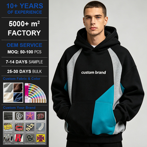 Sudadera con Capucha para Hombre, 100% Algodón, Corte Holgado, Forro Polar Grueso y Cálido, Resistente al Viento, Bordada, Transpirable, con Logotipo Personalizado, Estilo Hip Hop - Product Image 1