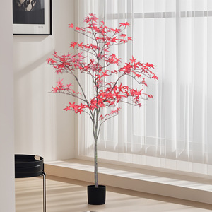 Plantas Artificiales <span class=keywords><strong>de</strong></span> Plástico, Hoja <span class=keywords><strong>de</strong></span> Arce Artificial en Maceta, para Decoración <span class=keywords><strong>de</strong></span> Interiores, Hogar, Oficina, Jardín, Decoración del Hogar, Plantas Falsas - Product Image 3