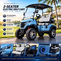 Voiturette électrique haut de gamme 2 places conçue pour les passionnés de golf avec sièges confortables, une conduite fluide et un design élégant.