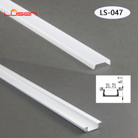 Profil de canal en aluminium pour éclairage linéaire LED série LS-047 6000, dissipateur de chaleur en U, pour armoires de cuisine, décorations murales encastrées LED
