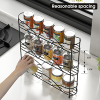 Porte-épices sur pied multifonction en fonte à 3 niveaux avec porte-bouteille pour armoire de cuisine et comptoir
