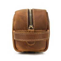 Offre spéciale! Sac de maquillage en cuir Crazy Horse, sacoche rétro pour hommes, Kit d'accessoires de toilette, fourre-tout de voyage