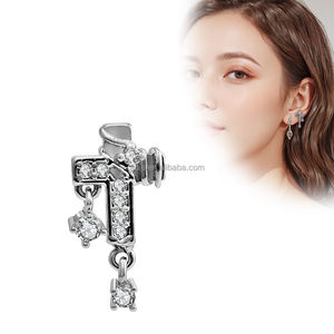 Venta al por mayor diseñador Stud plata <span class=keywords><strong>pequeño</strong></span> circón pendientes colgantes conjunto mujeres hombres joyería fina oreja <span class=keywords><strong>Tragus</strong></span> - Product Image 3