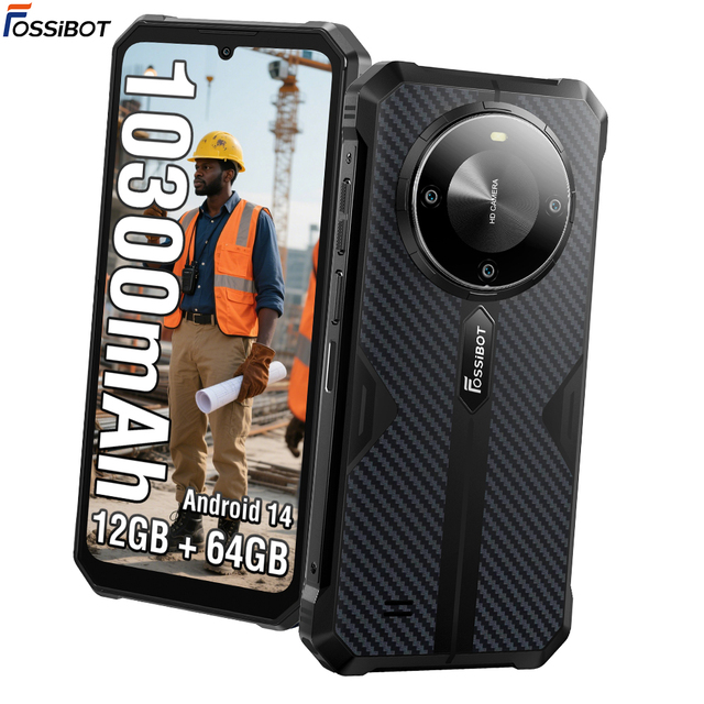Fossibot F105 Outdoor Use Dropproof Mobile Phone Ip68 Waterproof 6.745" HD+10300Mah 20Mp Camera Android14 Rugged Smartphone
