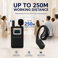 Système de guide touristique sans fil professionnel 2,4 GHz, portée de 250 m avec récepteur binaural pour les visites de musées, d'usines et de formations