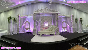 มาเจสติกฮินดูงานแต่งงานธีมทองตกแต่งเวทีฟังก์ชั่นการต้อนรับงานแต่งงานที่ทันสมัยเวทีงานแต่งงาน FRP เวทีแกะสลักสีทอง - Product Image 2