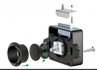BL01 Serrure à bouton-poussoir universelle invisible et dissimulée sans perçage pour armoire et porte de camping-car avec loquet de tiroir