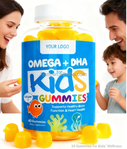 גומי לילדים עם DHA אומגה <span class=keywords><strong>3</strong></span>-<span class=keywords><strong>6</strong></span>-<span class=keywords><strong>9</strong></span> ממקור טהור של אצות |   תמיכה בבריאות המוח והלב |   תוסף ויטמין C ללעיסה לילדים - Product Image 4