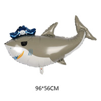 Nouveau Design bateau Pirate requin ballon en aluminium, thème Pirate fête d'anniversaire décoration ballon en aluminium vente en gros
