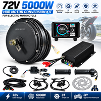 Kit de conversion de moto électrique avec moteur moyeu 5000W, moteur de roue sans balais sans engrenage à enroulement 3T avec contrôleur à écran LCD couleur