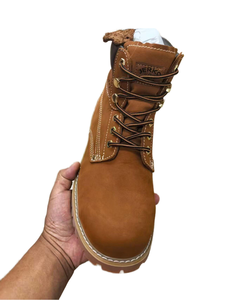 JEROKO Men Brown Nubuck Genuine Leather for Boot Insulated Work Boots Lug <b>Sole</b> Lace Design Winter Outdoor Safety Comfort - Product Image 2