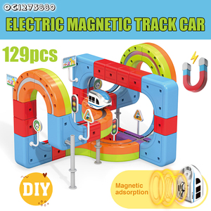 129 pièces DIY B/O Ensemble de circuit de voitures à piles à assembler en gros pour enfants - Product Image 2