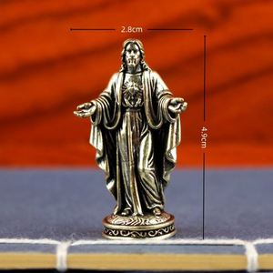 Sculpture religieuse élégante en laiton, statue sacrée en métal avec placage électrolytique pour collection d'art et décoration intérieure - Product Image 1