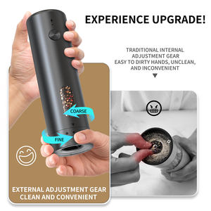 Molinillo de pimienta eléctrico, molinillo de pimienta, molinillo de especias, molinillo de pimienta ajustable externo de sal automático - Product Image 4