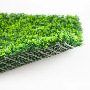 ZC 3D Anti-UV Décoration Intérieure Extérieure Panneau Jungle Verte Faux Mur D'herbe Plante Artificielle